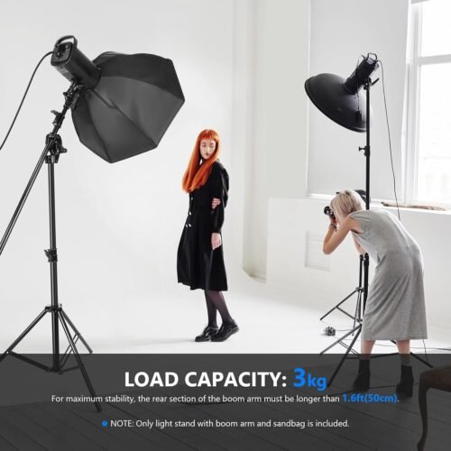 Neewer 2-in-1 Photography Light Stand, Aluminum Alloy 9.7ft Heavy Duty Tripod Stand with 3.8ft Boom Arm and Empty Sandbag for Video Light, Strobe, Reflector, Softbox for Studio Photo Video Shooting - 이미지 7