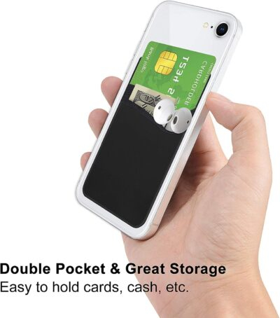 Senose Phone Wallet, Card Holder for Back of Phone Stick on Phone Cases Great Storage Compatible for iPhone/Android/Samsung Galaxy Pack of 5 - 이미지 4