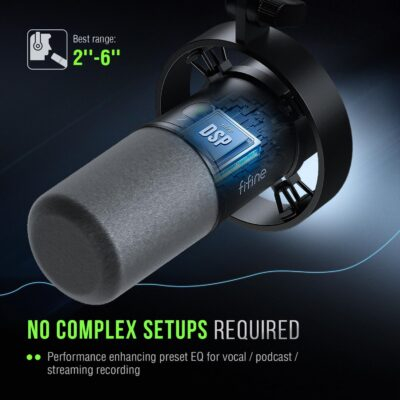 FIFINE Dynamic Microphone, XLR/USB Podcast Recording PC Microphone for Vocal Voice-Over Streaming, Studio Metal Mic with Mute, Headphone Jack, Monitoring Volume Control, Windscreen-Amplitank K688 - 이미지 6