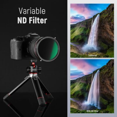 NEEWER 2 in 1 82mm Variable ND Filter ND2–ND32&CPL Filter(Circular Polarizer Filter) No X Cross/30 Layer Nano Coated/HD Optical Glass/Ultra Slim Aluminum Alloy Frame/Water Repellent/Scratch Resistant - 이미지 9