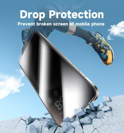 MAGIC JOHN 2 Pack for iPhone 15 Pro Max 6.7 inch Privacy Glass Screen Protector, Auto Dust-Elimination Installation, Bubble Free, Easy Installation - 이미지 6