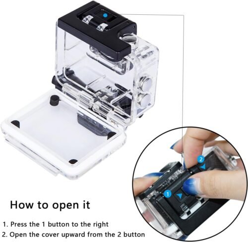 Action Camera Waterproof Housing Case Compatible with AKASO EK7000 /SJCAM SJ4000/Apexcam M80AIR/Vemont/HLS/WOLFANG GA100/Pro Xtreme Action Camera Replacement Protective Case Underwater Diving Shell - 이미지 2