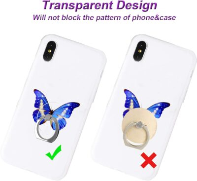 Transparent Clear Phone Ring Grips Holder Kickstand, Finger Ring Stand for Cell Phone Tablet Case Accessories(Round-Clear) (1) - 이미지 3