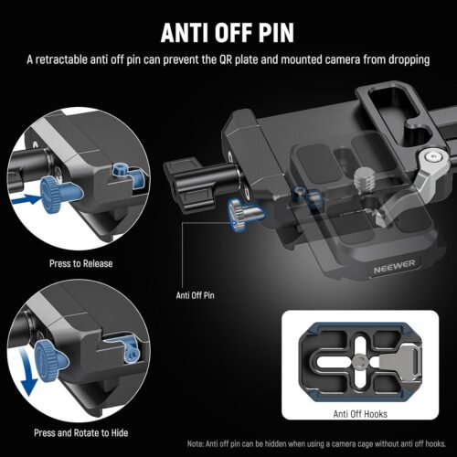 NEEWER Foldable V Mount Battery Plate with Arca Type Quick Release Camera Baseplate, Lightweight DSLR Camera Video Rig Compatible with SmallRig V Mount Battery Cage DJI RS4 RS3 Gimbal, PS015 PRO - 이미지 4