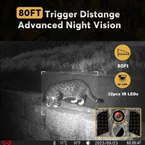 Trail Camera 3 Pack 30MP 1920P HD Game Camera with SD Cards, 0.2s Trigger Time Infrared Night Vision Motion Activated Hunting Cam, IP66 Waterproof 2.0''LCD Wildlife Camera for Monitoring - 이미지 4