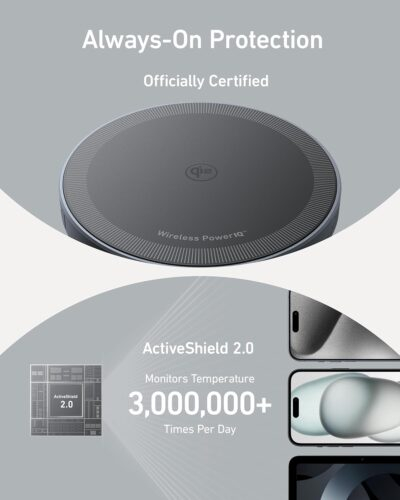 Anker MagSafe Charger Pad, MagGo iPhone 16 Wireless Charging Pad, Qi2 Certified 15W Wireless Charger, Compatible with iPhone 16/16 Plus/16 Pro/16 Pro Max/15/14/13/12 Series (Charger Not Included) - 이미지 5
