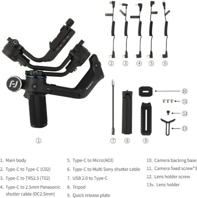 FeiyuTech SCORP-C Camera Stabilizer Handheld Gimbal for DSLR&Mirrorless Camera Fits Sony/Canon/Nikon/Panasonic/Fujifilm,Max 5.51lbs Professional 3-Axis Video Stabilizer,Official-Authorized - 이미지 6