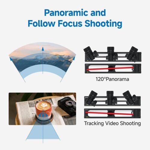 Accsoon Toprig 24''/60cm Camera Slider Motorized, Button and APP Control, Video Mode/Time-Lapse/Loop Mode/120° Panoramic for Video Shooting Photography Video Slider, Compatible with Gopro DSLR Camera - 이미지 4