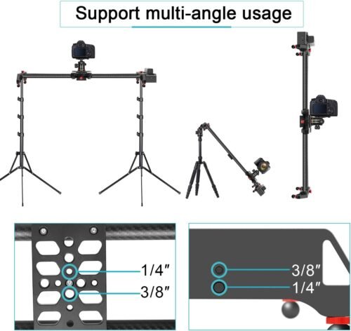 GVM Motorized Camera Slider,31" Wireless Carbon Fiber Dolly Rail Camera Slider with APP Control, Motorized Time Lapse and Video Shot Follow Focus Shot and 120 Degree Panoramic Shooting - 이미지 7