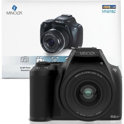 Minolta ProShot 64MP Digital Camera – 10x Optical Zoom, 4K Ultra HD Video, Macro Shooting, Anti-Shake, 3-inch LCD Screen, Face Detection – Includes 32GB SD Card, Battery & Case (Black) - 이미지 7