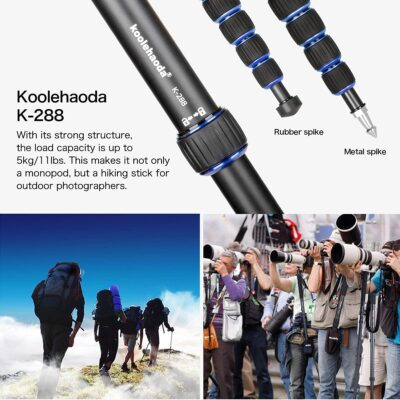 Koolehaoda Professional 65-inch Camera Aluminium Monopod with Folding Three Feet Support Stand K-288+A1 - 이미지 7