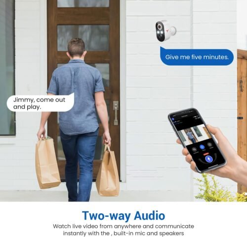 1080P Outdoor Security Camera Wireless with 2-Way Talk, Battery Powered, Color Night Vision, Suitable for Home Security Indoor/Outdoor, Cloud Storage (Sold Separately), 2.4G WiFi Only (1 Pack) - 이미지 2