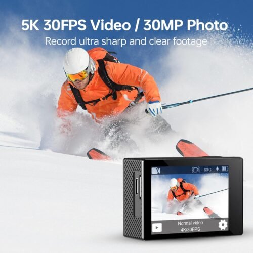 Speed 10 Action Camera 5K 30FPS Waterproof Camera Underwater 131 FT with EIS, Remote Control Sports Camera 5X Zoom with 64GB Card, 2x1350mAh Battery - 이미지 2