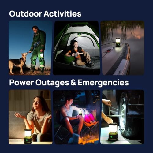 LED Camping Lantern, Consciot Battery Powered Camping Lights, 1000LM, 4 Light Modes, IPX4 Waterproof Tent Lights, Portable Flashlight for Power Outages, Emergency, Hurricane, Hiking, 2-Pack - 이미지 8