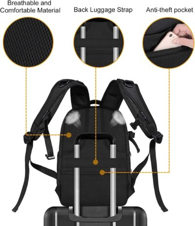 MOSISO Camera Backpack, DSLR/SLR/Mirrorless Photography Camera Bag 15-16 inch Waterproof Hardshell Case with Tripod Holder&Laptop Compartment Compatible with Canon/Nikon/Sony, Black - 이미지 8