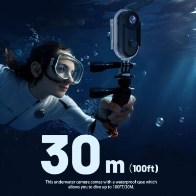 4K Mini WIFI Action Camera 128GB Thumb POV Portable Body Cam Wearable Video Recorder with IPX7 Waterproof Underwater Camcorder, Helmet Mount, Magnetic Sport DV for Bike Cycling, Pet, Vlogging(Black) - 이미지 4