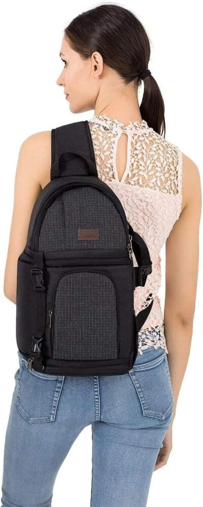 MOSISO Camera Sling Bag, DSLR/SLR/Mirrorless Camera Backpack Case Shockproof Photography Backpack with Tripod Holder & Removable Modular Inserts Compatible with Canon/Nikon/Sony/Fuji - 이미지 6