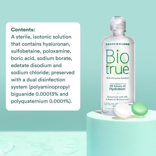 Biotrue Contact Lens Solution, Multi-Purpose Solution for Soft Contact Lenses, Lens Case Included, 2 FL OZ - 이미지 6