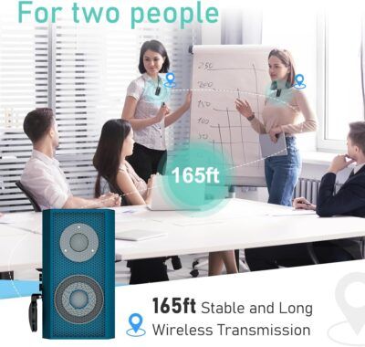KIMAFUN Dual Wireless Microphone System, Compact Lavalier Laple Mic for Speaker, Camera, Teacher, G70-1(2TX1RX) - 이미지 2
