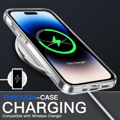 JETech Case for iPhone 14 Pro Max 6.7-Inch, Non-Yellowing Shockproof Phone Bumper Cover, Anti-Scratch Clear Back (Clear) - 이미지 4