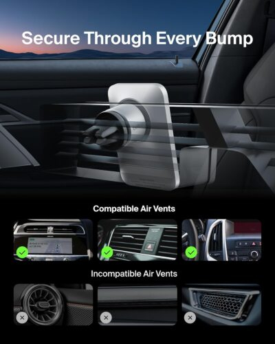 Belkin MagSafe Vent Mount Pro MagSafe iPhone Mount For Car - Silver - 이미지 4