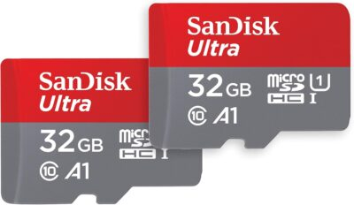 SanDisk 32GB (Pack of 2) Ultra microSDHC UHS-I Memory Card (2x32GB) with Adapter - SDSQUA4-032G-GN6MT [New Version]