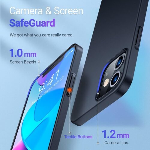 TORRAS for iPhone 12 Case/iPhone 12 Pro Case Slim Fit, Protective Sturdy Hard Cover, Super Thin Lightweight Phone Case for iPhone 12 Phone Case, 6.1 Inch, Matte Black - 이미지 5