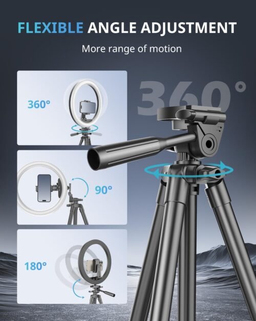 UBeesize 12 inch Ring Light with Stand, Selfie Ring Light with 50" Extendable Tripod Stand & Phone Holder for Live Stream/Makeup/YouTube Video - 이미지 4