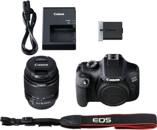 EOS 4000D DSLR Camera with 18-55mm f/3.5-5.6 III Lens - Pixi Advanced Bundle (International Version) (Renewed) - 이미지 2