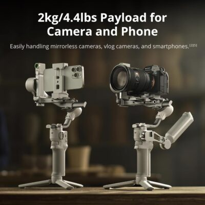 DJI RS 4 Mini, Gimbal Stabilizer for Camera Canon/Sony/Panasonic/Nikon/Fujifilm, Auto Axis Locks, 2kg/4.4lbs Payload, Intelligent Tracking, Camera Gimbal, Native Vertical Shooting - 이미지 5