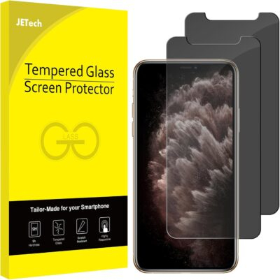 JETech Privacy Screen Protector for iPhone 11 Pro, iPhone Xs and iPhone X 5.8-Inch, Anti Spy Tempered Glass Film, 2-Pack