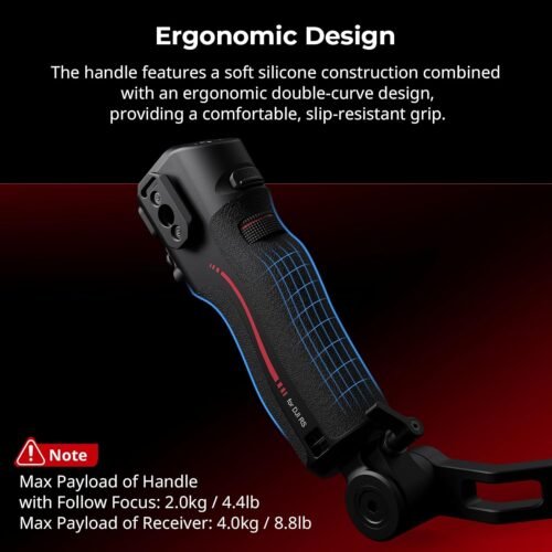 SMALLRIG Handle with Follow Focus for DJI RS 2 / RS 3 Pro/RS 4 / RS 4 Pro Gimbal Stabilizer, Handle with 1/4"-20 locating Holes and a Cold Shoe Mount, Max Load 4.4lb - 이미지 6