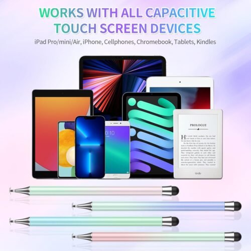 Stylus Pen for Touchscreen (4Pcs), 2 in 1 Stylus Pen for iPad, High Precision and Sensitivity Rubber Tips and Disc Compatible with iPad/iPhone/Android Tablets and All Touch Screens Devices (Light) - 이미지 3