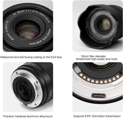 VILTROX 35mm F1.7 E-Mount Large Aperture APS-C STM Auto Focus Prime Lens for Sony E-Mount Camera FX3 A7C A7RII A7SII A7II A7RIII A7IV A7RIV A9 A1 ZVE1 A93 A6700 A6600 A6500 A6400 ZV-E10 FX30 ZV-E10II - 이미지 5