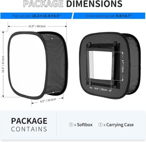 Neewer LED Light Panel Softbox for 660/530/480 LED Light - Outer 16.3'' x 6.5'', Inner 9.8'' x 8.7'', Foldable Light Diffuser with Strap Attachment and Bag for Photo Studio Portrait Video Shooting - 이미지 2