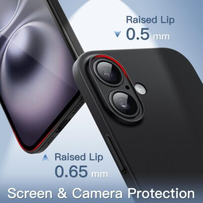 JETech Ultra Slim Case for iPhone 16 6.1 inch, Camera Lens Full Protection, Lightweight Matte Finish PP Hard Minimalist Cover (Black) - 이미지 4