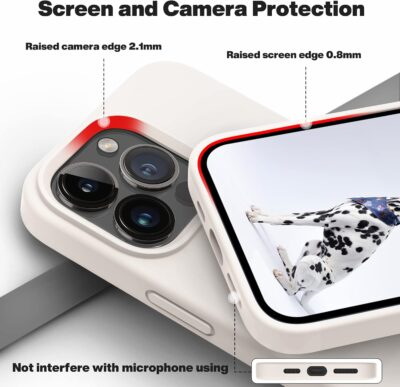OTOFLY Designed for iPhone 13 Pro Max Case, Silicone Shockproof Slim Thin Phone Case for iPhone 13 Pro Max 6.7 inch (Stone) - 이미지 4
