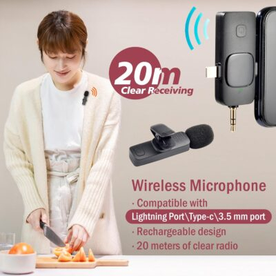 iPhone Vlogging Kit with Tripod, Wireless Microphone, RGB Fill-in Light, Remote for YouTube Content Creators - 이미지 3