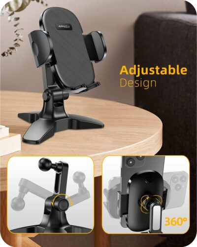 APPS2Car Cell Phone Stand for Desk Adjustable Desktop Phone Stand Thick Case Friendly Cellphone Holder Desk Heavy Duty Phone Cradle for Video Recording Office Home Compatible with 4.7-6.8” Smartphone - 이미지 3