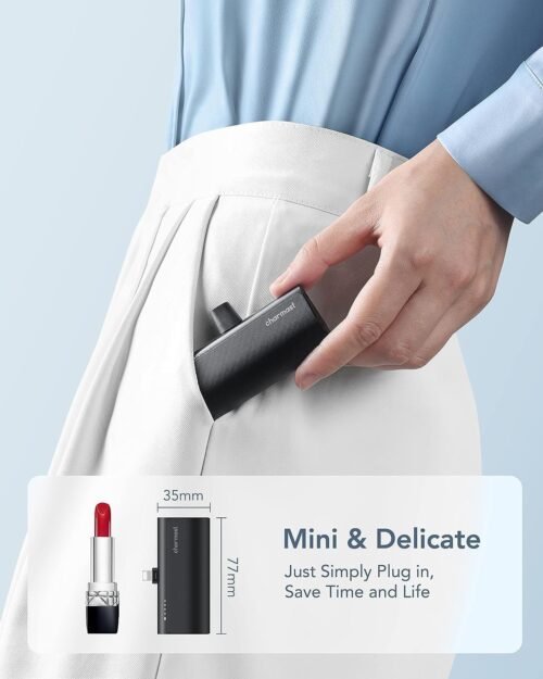Charmast Small Portable Charger 5000mAh, Ultra-Compact 20W PD Fast Charging Power Bank Mini Battery Pack Compatible with iPhone 14/14 Pro Max/13/13 Pro Max/12/12 Pro Max/11/XR/X/8/7/6, and More - 이미지 3