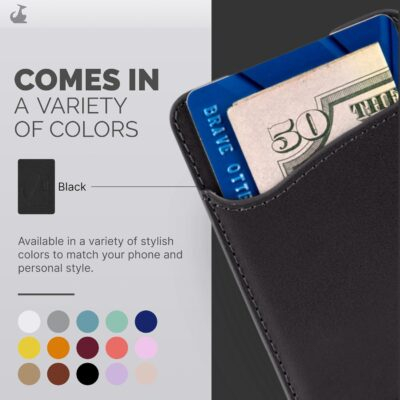 Wallaroo Premium Leather Cell Phone Wallet Stick On - Android and iPhone Wallet and Card Holder for Women and Men - Durable with Non-Slip Lining Secures Up to 3 Cards - 이미지 4