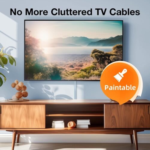 Delamu Cord Hider, 157in Wire Covers for Cords on Wall, Premium Cable Hider Cord Covers for Wires, Cable Management Wire Hiders for TV, Cable Raceway Kit, 10X L15.7X W0.95x H0.55in, White - 이미지 7