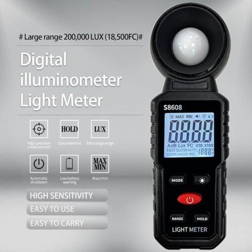 Digital Illuminance Meter Light Meter 20Lux to 200,000Lux Meter/18,500FC,Luxmeter for Photography Grow Plants Led Photometer Lighting Intensity Brightness Measurement - 이미지 2