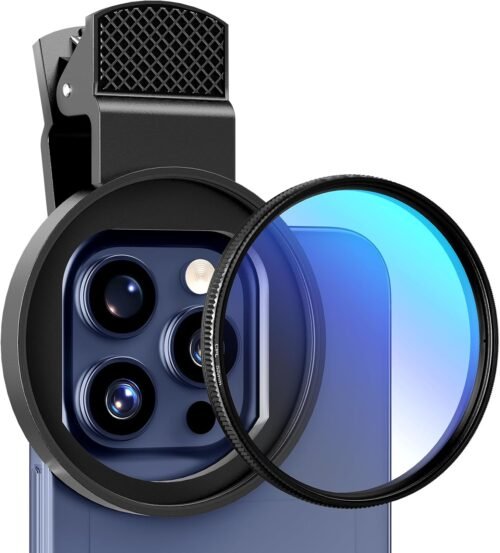 52mm Polarizing Filter for iPhone, Circular Polarized Lens with Upgraded Clip,Rotatable Cpl Filter Compatible with iPhone 16/15/14/13 Pro Max Samsung Moto Google TCL Phone
