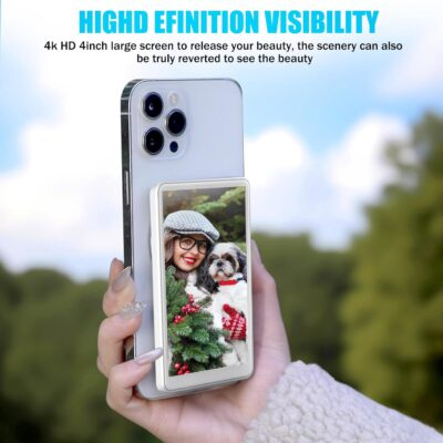 Phone Vlog Selfie Monitor Screen, Magnetic Mount, 1080P Wireless Recording, Using Phone Rear Camera for Selfie Vlog, Live Streaming, TikTok, Compatible with iPhone/Android (1#) - 이미지 6