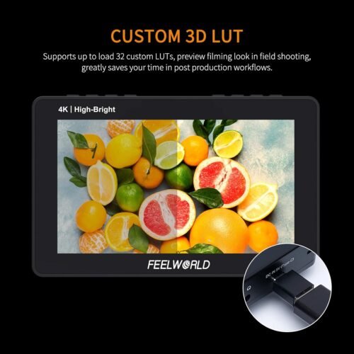 FEELWORLD F5 Prox 5.5 Inch 1600nit High Bright DSLR Camera Field Monitor Touchscreen Waveform 3D LUT F970 External Kit Install for Power Wireless Transmission 1920x1080 4K HDMI in Out Type-c Input - 이미지 5