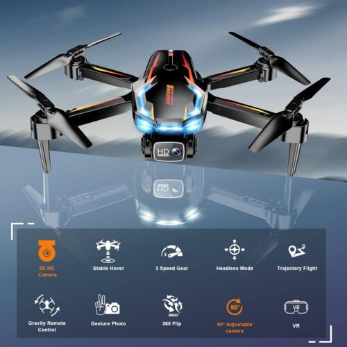 Drone with Camera for Adults, 2K HD FPV Drones with Upgrade Altitude Hold, One-Key Take Off/Landing, Speed Adjustment, Headless Mode, 2 Batteries, Toys Gifts for Teen Boys Girls, Beginner - 이미지 3
