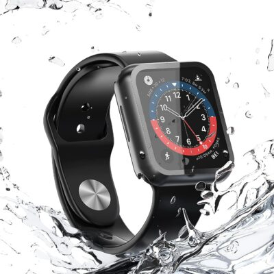 Misxi [2 Pack] Waterproof Black Hard Case with Tempered Glass Compatible with Apple Watch SE 2 (2024) SE Series 6 Series 5 Series 4 44mm, Ultra-Thin Protective Cover for iWatch Screen Protector - 이미지 8