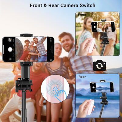 Wireless Camera Remote Control with Zoom for iPhone & iPad, Versatile Shutter with Front/Rear Camera Switch for Photo & Video, Smartphone Remote Clicker for TikTok - 이미지 4