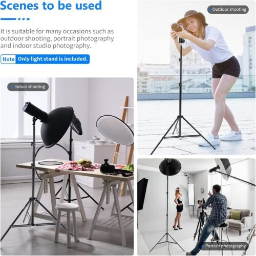 Neewer 6.23 Feet/190CM Aluminum Light Tripod Stands For Studio Kits, Photography Lights, Softboxes(Black,2 Pack) - 이미지 4